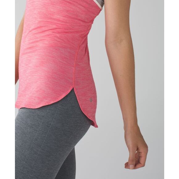 LULULEMON What The Sport Singlet II Sz 0 Heathered Pink Lemonade - Picture 3 of 8